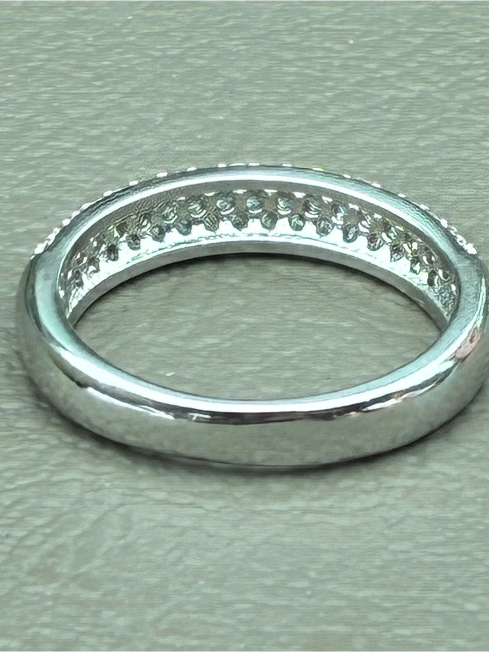 Silver Pavé Crystal Band Ring in Silver